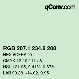 カラーコード: RGB 207.1 234.8 208 | qconv.com