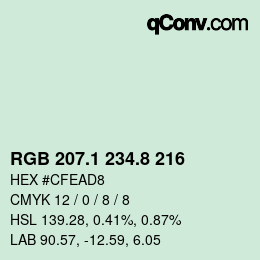 Farbcode: RGB 207.1 234.8 216 | qconv.com