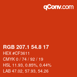 Color code: RGB 207.1 54.8 17 | qconv.com