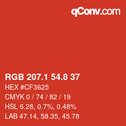 Color code: RGB 207.1 54.8 37 | qconv.com