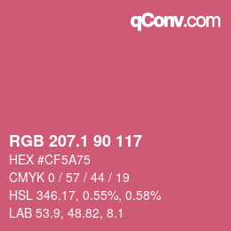 カラーコード: RGB 207.1 90 117 | qconv.com