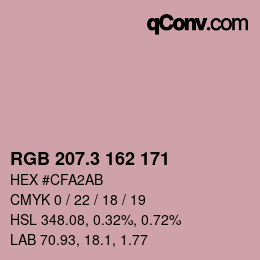 カラーコード: RGB 207.3 162 171 | qconv.com