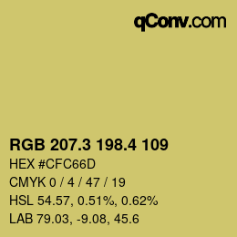 カラーコード: RGB 207.3 198.4 109 | qconv.com