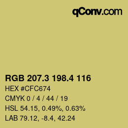 カラーコード: RGB 207.3 198.4 116 | qconv.com