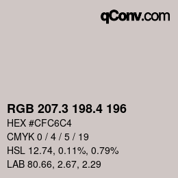 カラーコード: RGB 207.3 198.4 196 | qconv.com