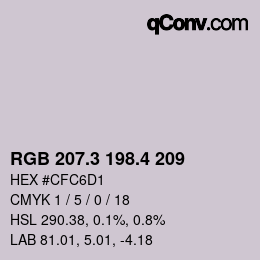 カラーコード: RGB 207.3 198.4 209 | qconv.com