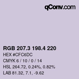 カラーコード: RGB 207.3 198.4 220 | qconv.com