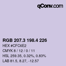 カラーコード: RGB 207.3 198.4 226 | qconv.com