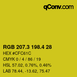 カラーコード: RGB 207.3 198.4 28 | qconv.com