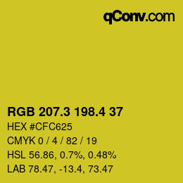 カラーコード: RGB 207.3 198.4 37 | qconv.com