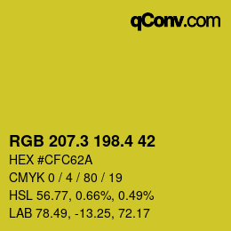 カラーコード: RGB 207.3 198.4 42 | qconv.com