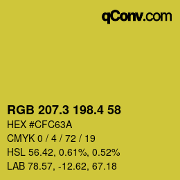 カラーコード: RGB 207.3 198.4 58 | qconv.com
