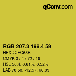 カラーコード: RGB 207.3 198.4 59 | qconv.com