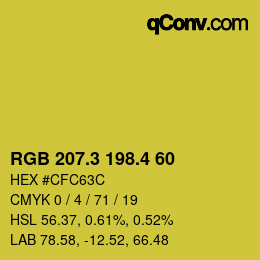 カラーコード: RGB 207.3 198.4 60 | qconv.com