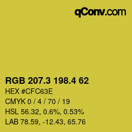 カラーコード: RGB 207.3 198.4 62 | qconv.com