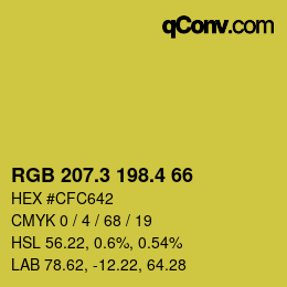 カラーコード: RGB 207.3 198.4 66 | qconv.com