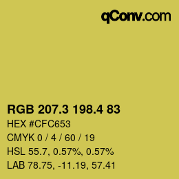 カラーコード: RGB 207.3 198.4 83 | qconv.com