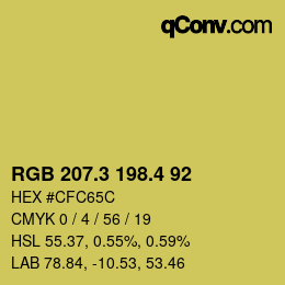カラーコード: RGB 207.3 198.4 92 | qconv.com