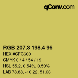 カラーコード: RGB 207.3 198.4 96 | qconv.com
