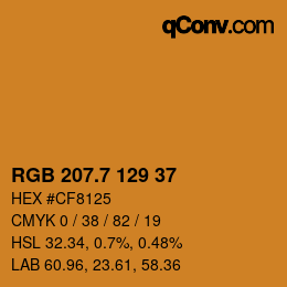 カラーコード: RGB 207.7 129 37 | qconv.com