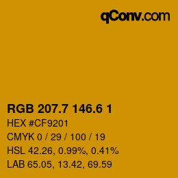 カラーコード: RGB 207.7 146.6 1 | qconv.com