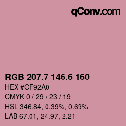 カラーコード: RGB 207.7 146.6 160 | qconv.com