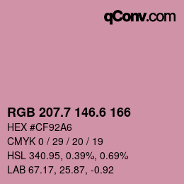 カラーコード: RGB 207.7 146.6 166 | qconv.com
