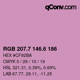 カラーコード: RGB 207.7 146.6 186 | qconv.com