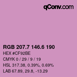カラーコード: RGB 207.7 146.6 190 | qconv.com