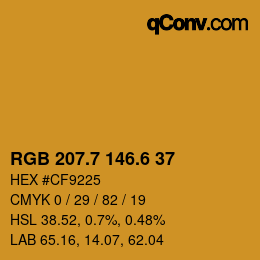 カラーコード: RGB 207.7 146.6 37 | qconv.com