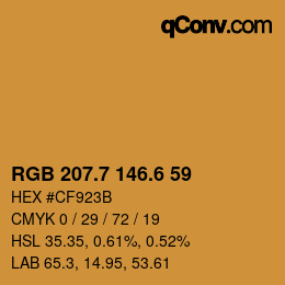 カラーコード: RGB 207.7 146.6 59 | qconv.com