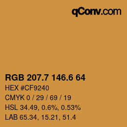 カラーコード: RGB 207.7 146.6 64 | qconv.com