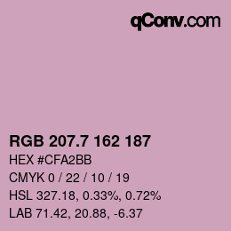 カラーコード: RGB 207.7 162 187 | qconv.com