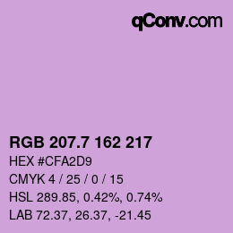 カラーコード: RGB 207.7 162 217 | qconv.com