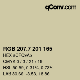 カラーコード: RGB 207.7 201 165 | qconv.com