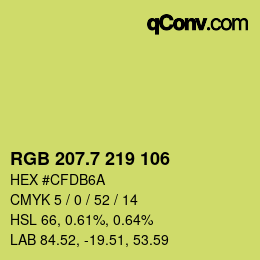 カラーコード: RGB 207.7 219 106 | qconv.com