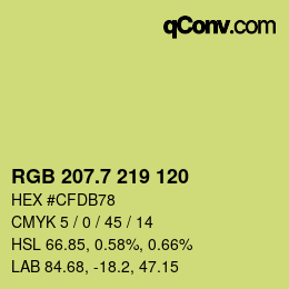 カラーコード: RGB 207.7 219 120 | qconv.com