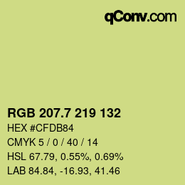 カラーコード: RGB 207.7 219 132 | qconv.com