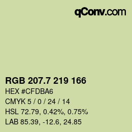 カラーコード: RGB 207.7 219 166 | qconv.com