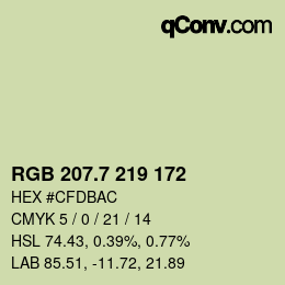 カラーコード: RGB 207.7 219 172 | qconv.com