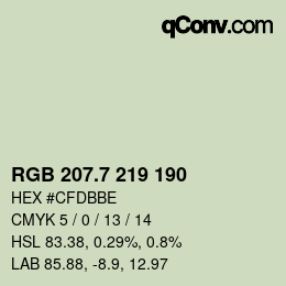 カラーコード: RGB 207.7 219 190 | qconv.com