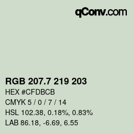 カラーコード: RGB 207.7 219 203 | qconv.com