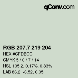 カラーコード: RGB 207.7 219 204 | qconv.com
