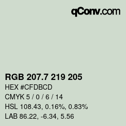 カラーコード: RGB 207.7 219 205 | qconv.com