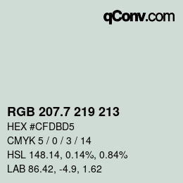カラーコード: RGB 207.7 219 213 | qconv.com