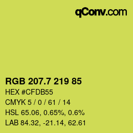 カラーコード: RGB 207.7 219 85 | qconv.com