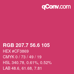 カラーコード: RGB 207.7 56.6 105 | qconv.com