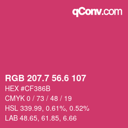 カラーコード: RGB 207.7 56.6 107 | qconv.com