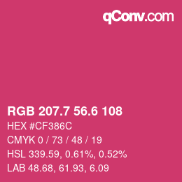 カラーコード: RGB 207.7 56.6 108 | qconv.com