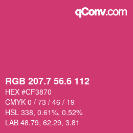 カラーコード: RGB 207.7 56.6 112 | qconv.com